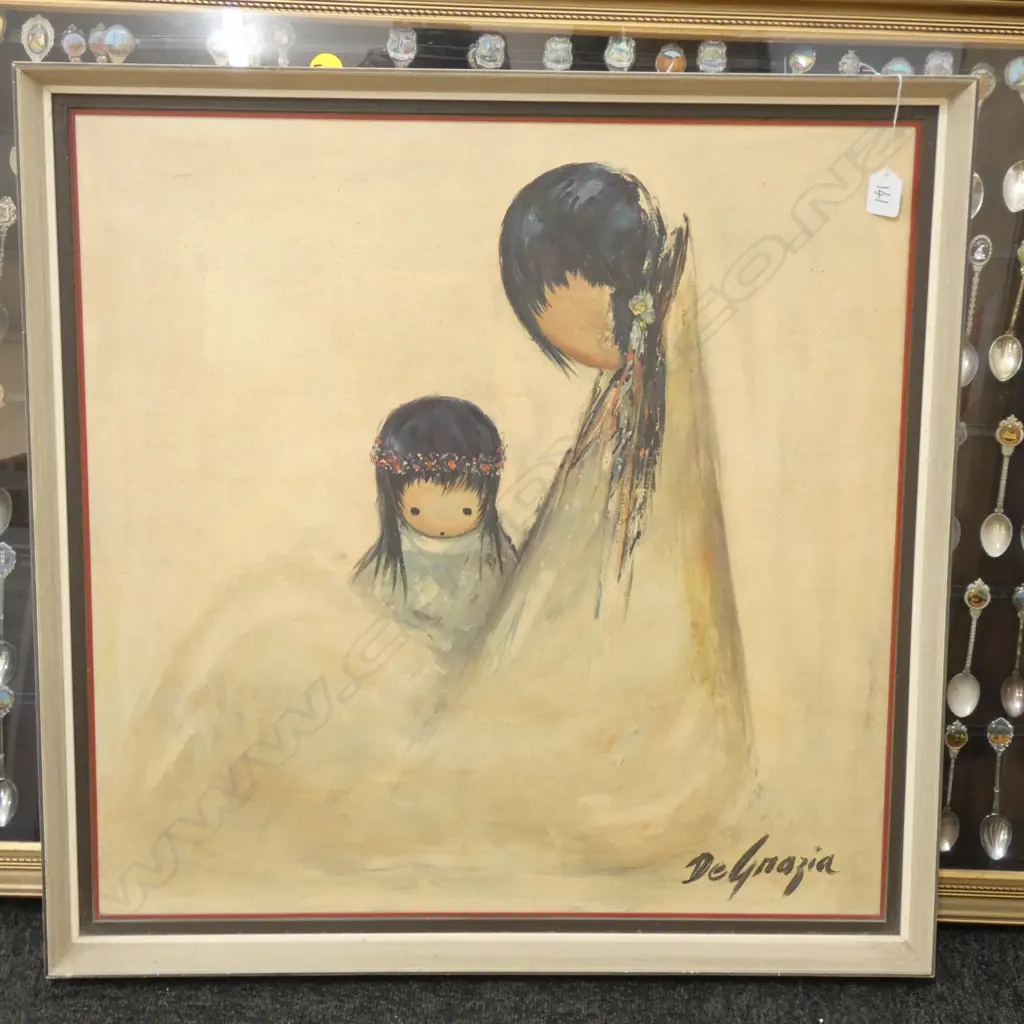FRAMED PRINT NAVAJO MOTHER BY DE GARZIA 1909 670 X 680MM Image 1++