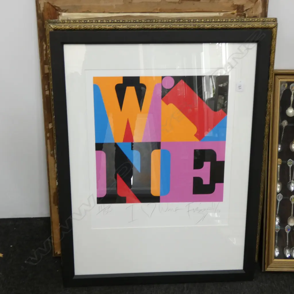 DICK FRIZZELL LTD ETD PRINT I LOVE WINE 111/150 870 X 690 MM Image 1++