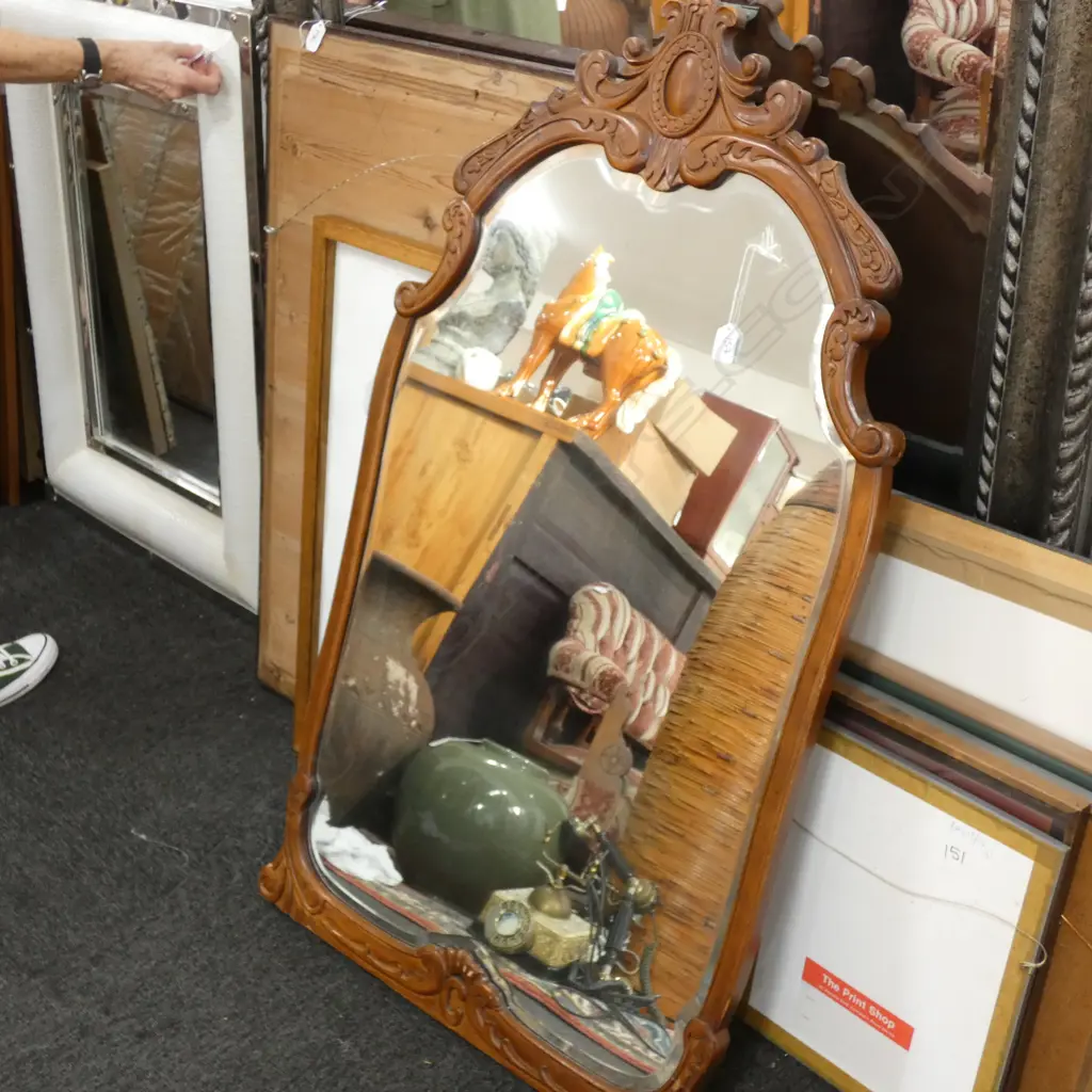 WOODEN CARVED MIRROR H 1110 MM Image 1++