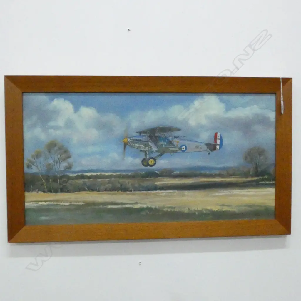 SIGNED SPITFIRE PAINTING OIL ON BOARD 695 X 395MM Image 1++