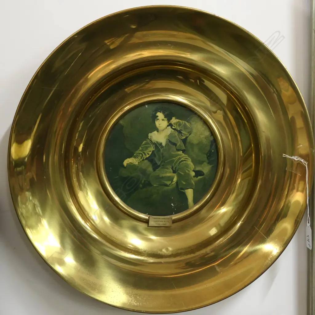 PRINT OF MASTER LAMBTON IN CIRCULAR BRASS FRAME D 430 MM Image 1++
