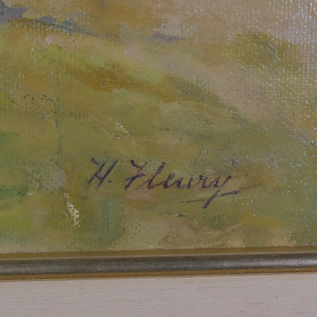H FLEURY, OIL ON BD, RURAL LANDSCAPE, SIGNED, 440 x 600mm Image 1++