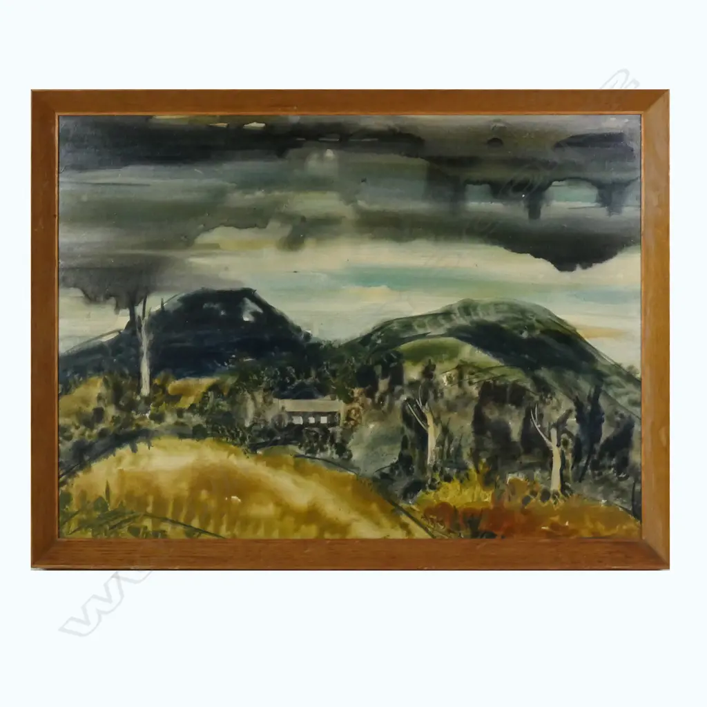 JACK CRIPPEN W/C WITH GLAZE, 'LATE EVENING', SIGNED & TITLED VERSO 340x 475mm Image 1++