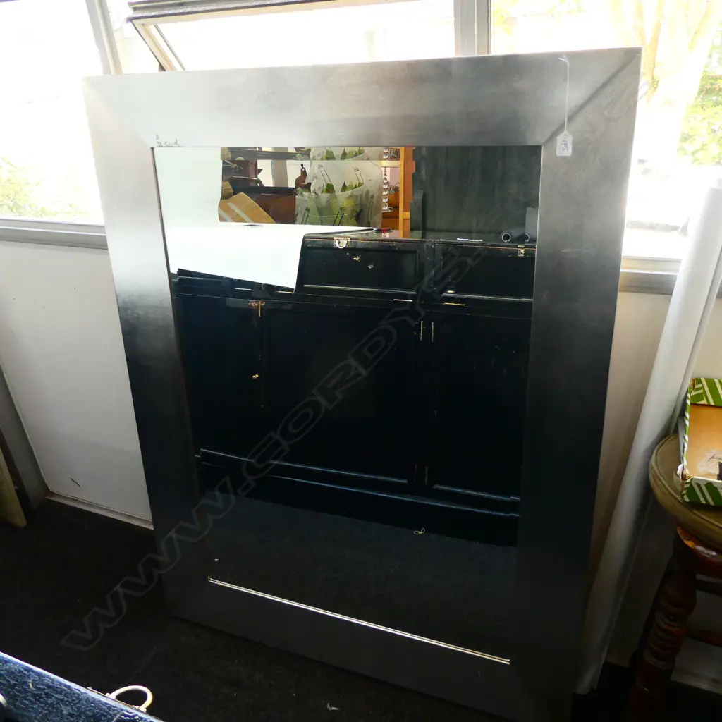 SILVER FRAMED BEVILLED MIRROR 170mm WIDE Image 1++