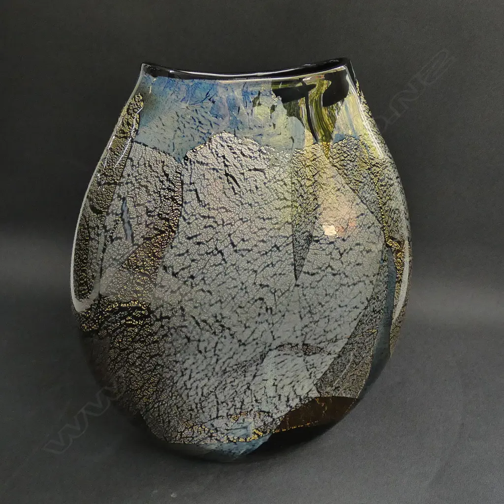GARRY NASH SIGNED '02 ART GLASS VASE H. 240MM Image 1++