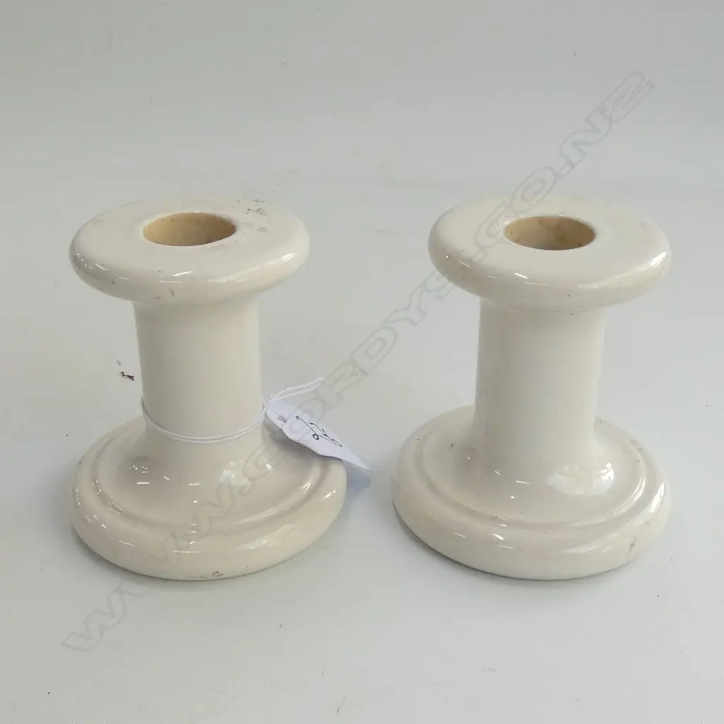 A PAIR OF DOULTON STONEWARE CANDLESTICKS H 80 MM Image 1++