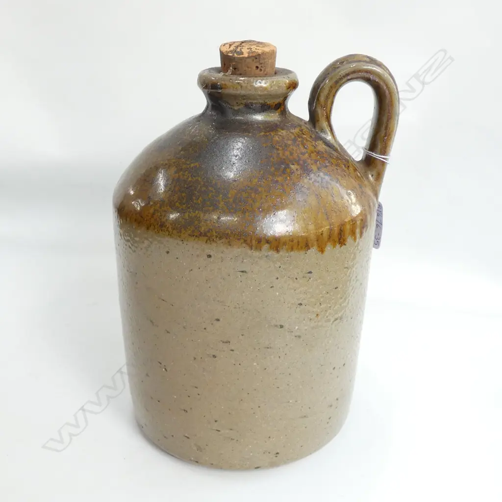 AN UNUSUAL EARLY SALT GLAZED DEMI-JOHN MARKED W H 240 MM Image 1++