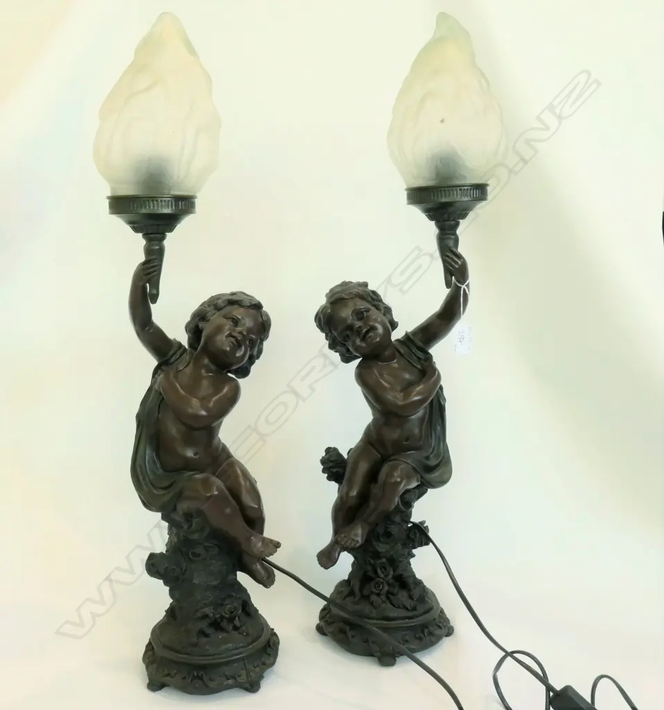 2X CHERUB SIDE LAMPS Image 1++