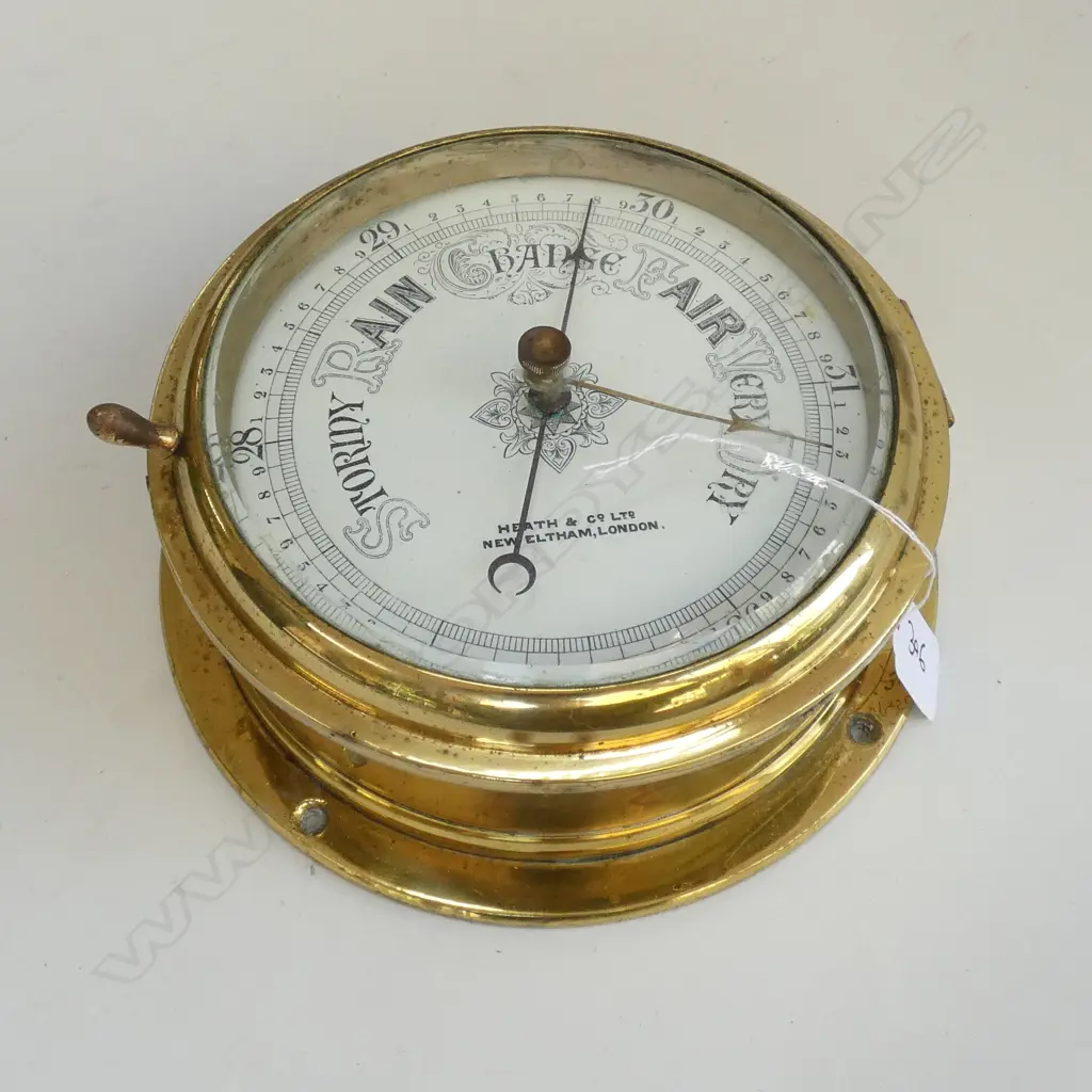 BRASS HEATH AND CO BAROMETER Image 1++