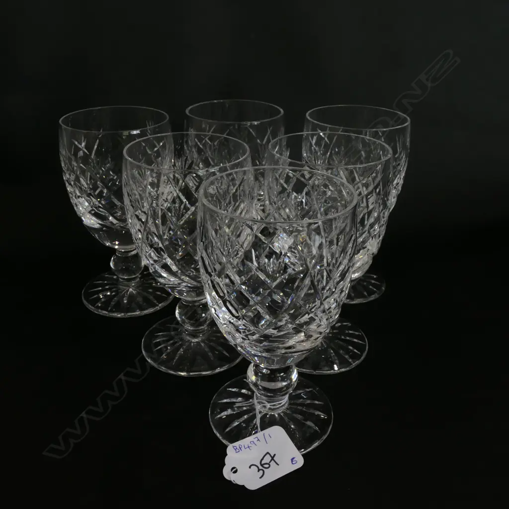 SIX WATERFORD DONEGAL RED WINE GLASSES, H. 120MM Image 1++