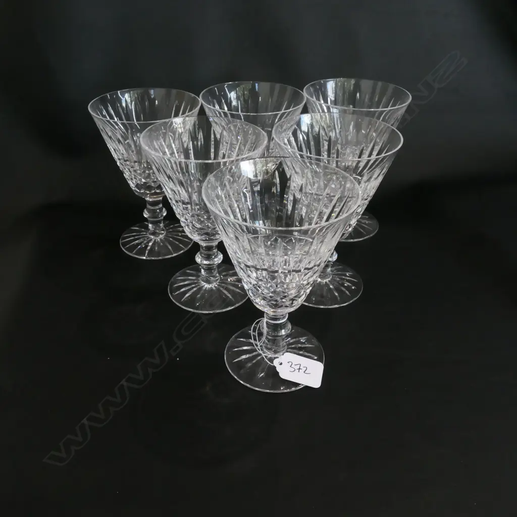 6 WATERFORD CUT CRYSTAL WINE GLASSES Image 1++