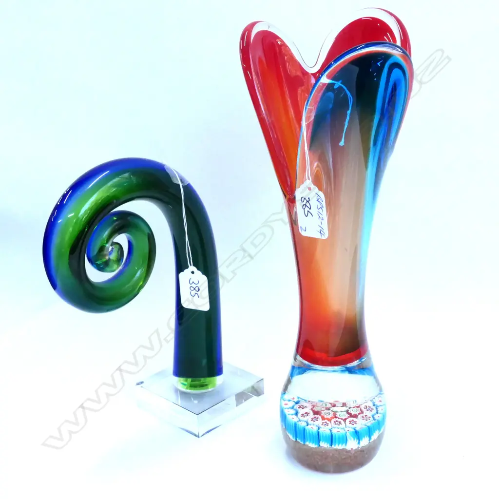 MILLIFIORI BASED GLASS VASE + KORU ART GLASS Image 1++