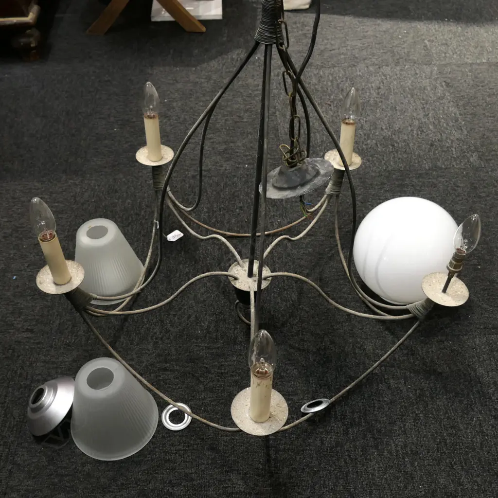 TWO CEILING LIGHTS AND ODD SHADES Image 1++