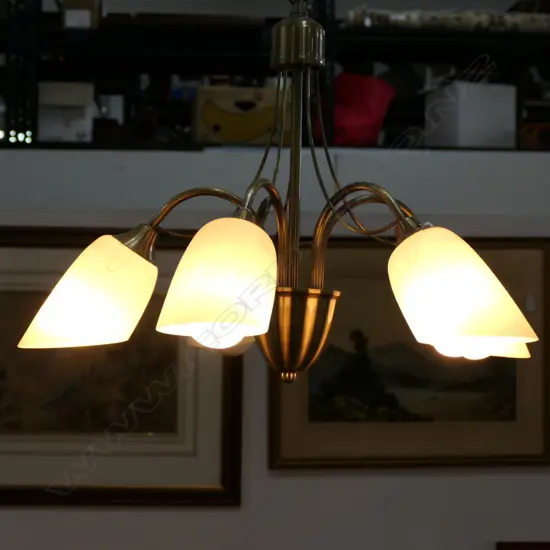 TWO CEILING LIGHTS AND ODD SHADES