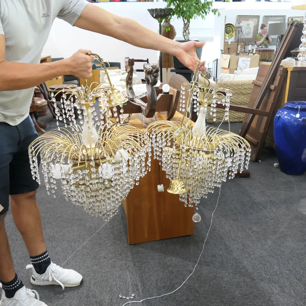 PAIR RETRO CHANDELIERS Image 1++