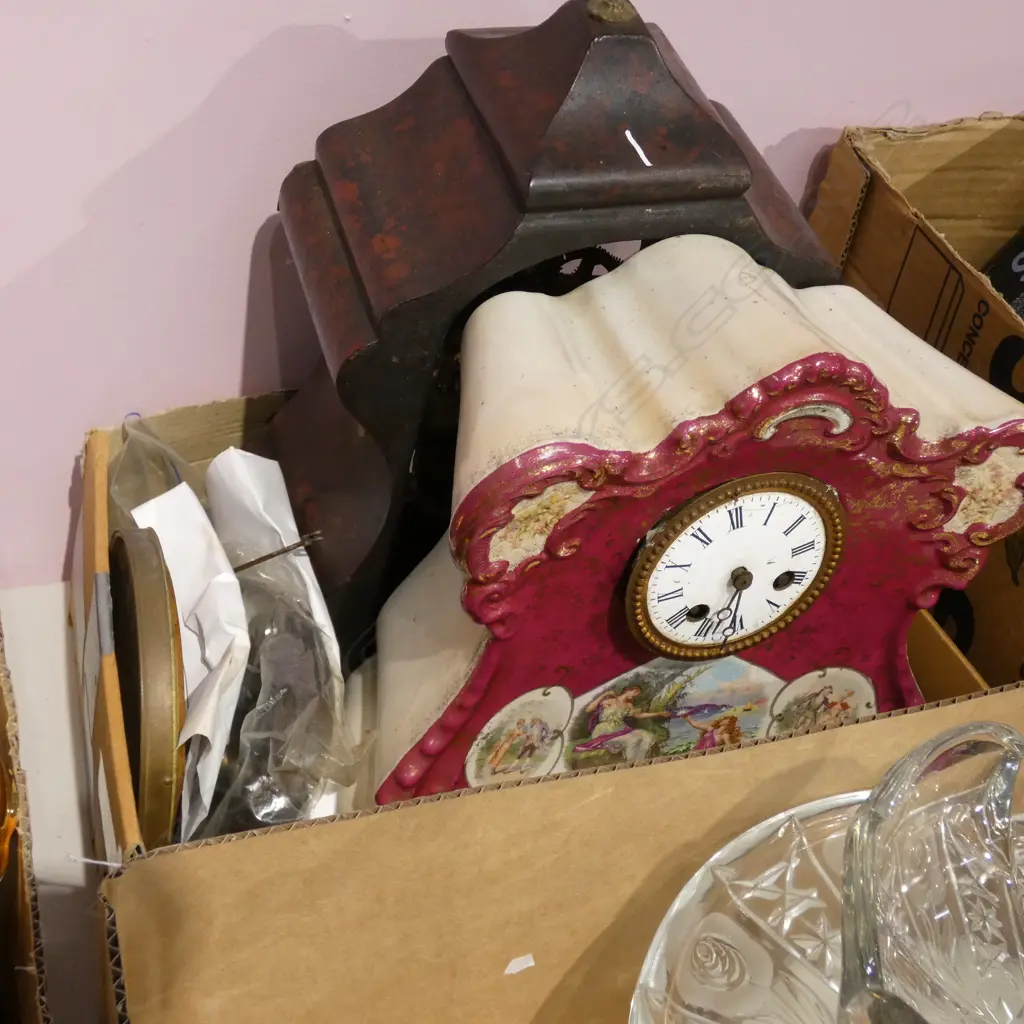 TWO MANTLE CLOCKS BOTH AF H. 325MM Image 1++