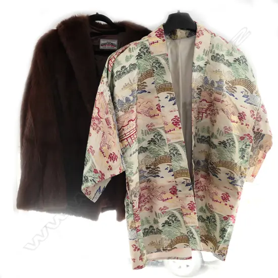 VINTAGE MINK COAT & ORIENTAL SILK KIMONO JACKET