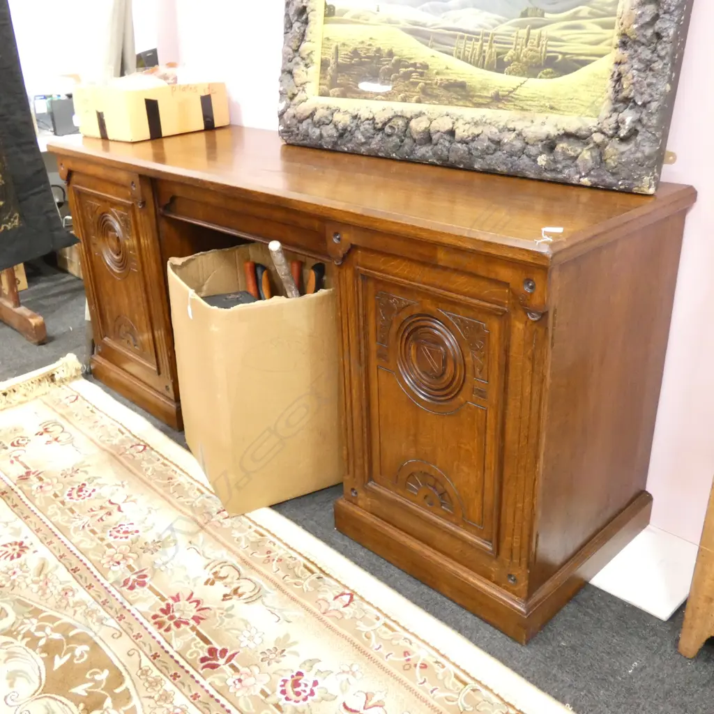 VICTORIAN OAK SIDEBOARD BASE Image 1++