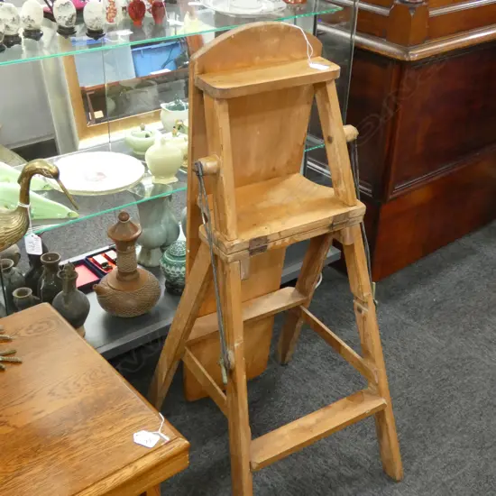 COMBINATION KAURI IRONING BOARD/STEP-LADDER/CHAIR