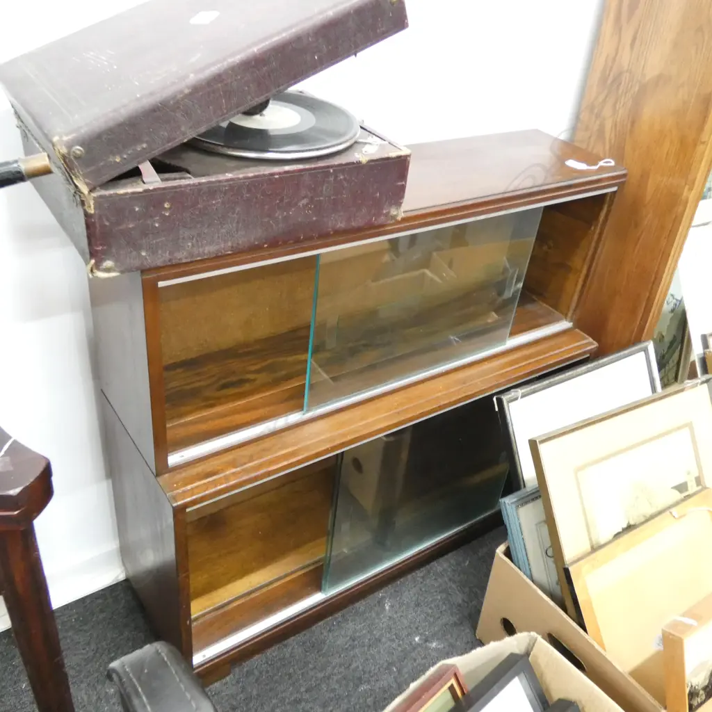 MID CENTURY 2 TIER STACKING DISPLAY CABINETS Image 1++