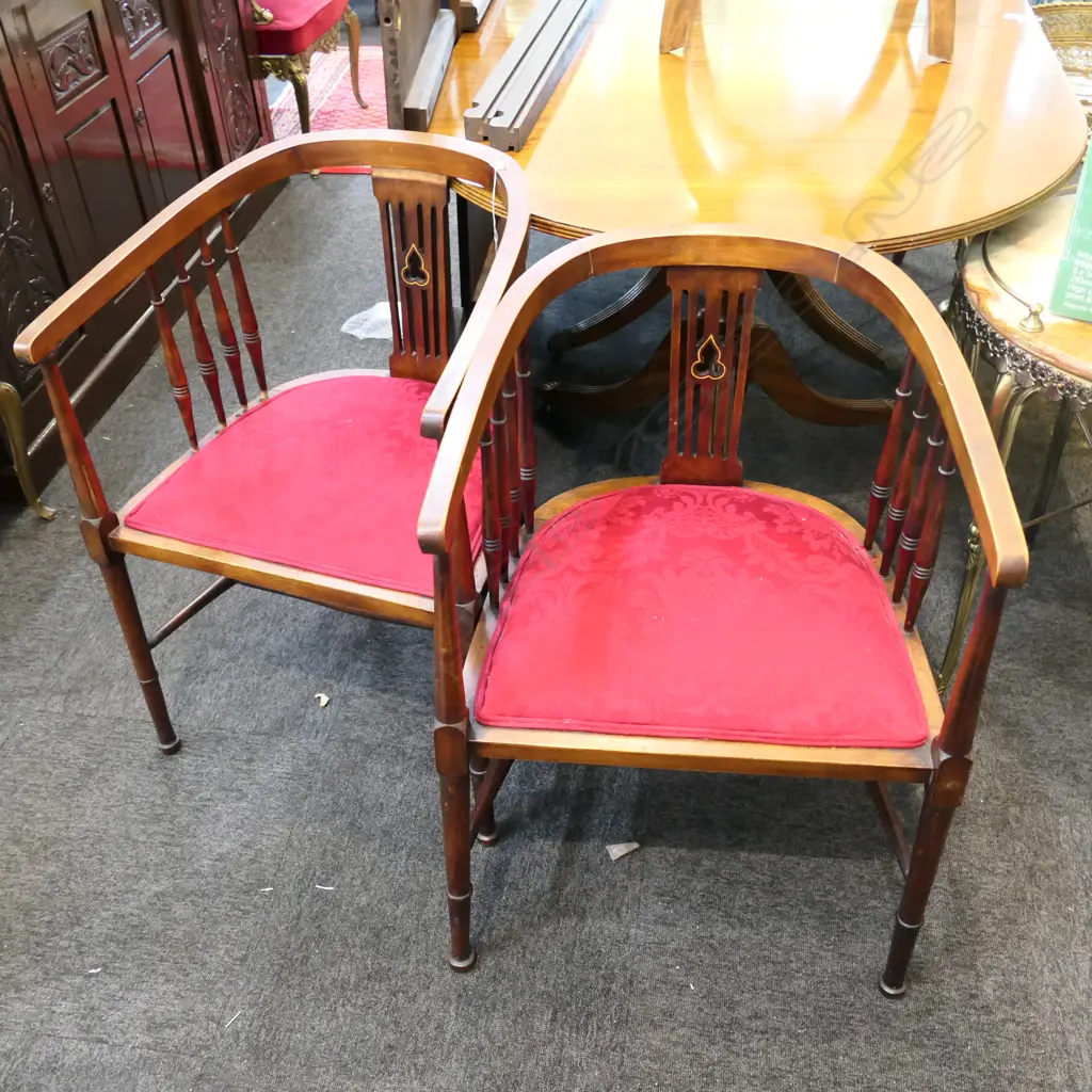 PR OF EDWARDIAN TUB CHAIRS Image 1++