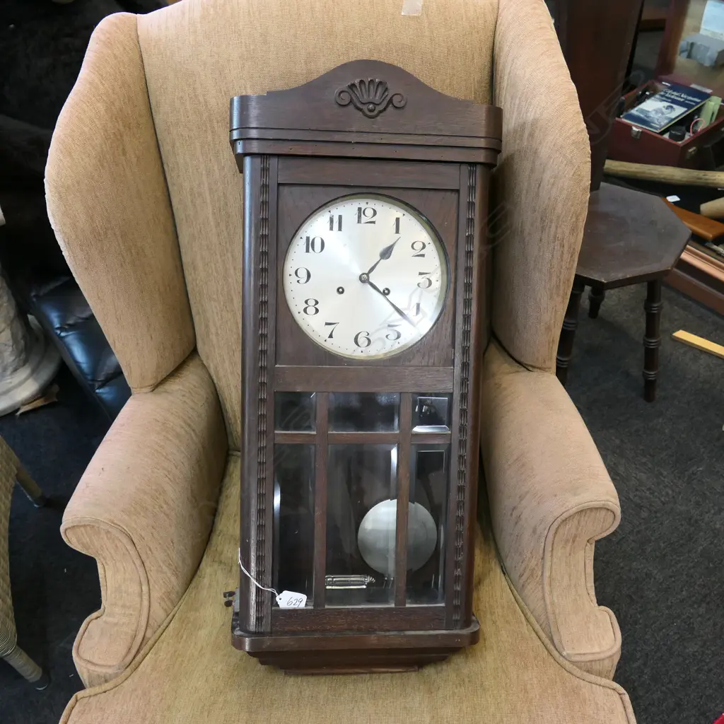 WALL MOUNTED PENDULUM CLOCK WORKING H 760 MM Image 1++
