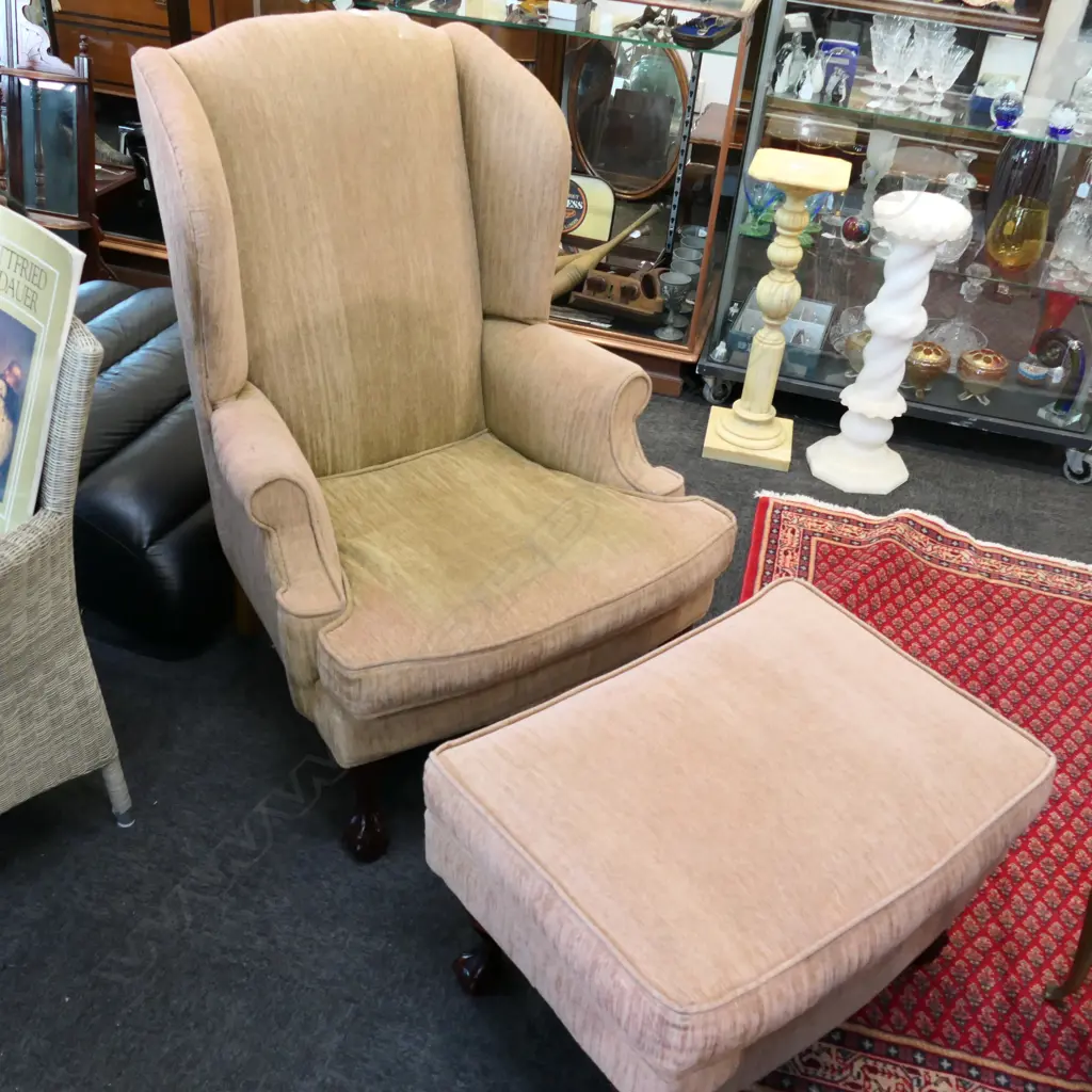 FRENCH STYLE ARMCHAIR + STOOL Image 1++