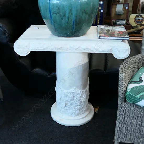 MARBLE STYLE NARROW PLINTH/TABLE COLUMN SCROLL ENDS