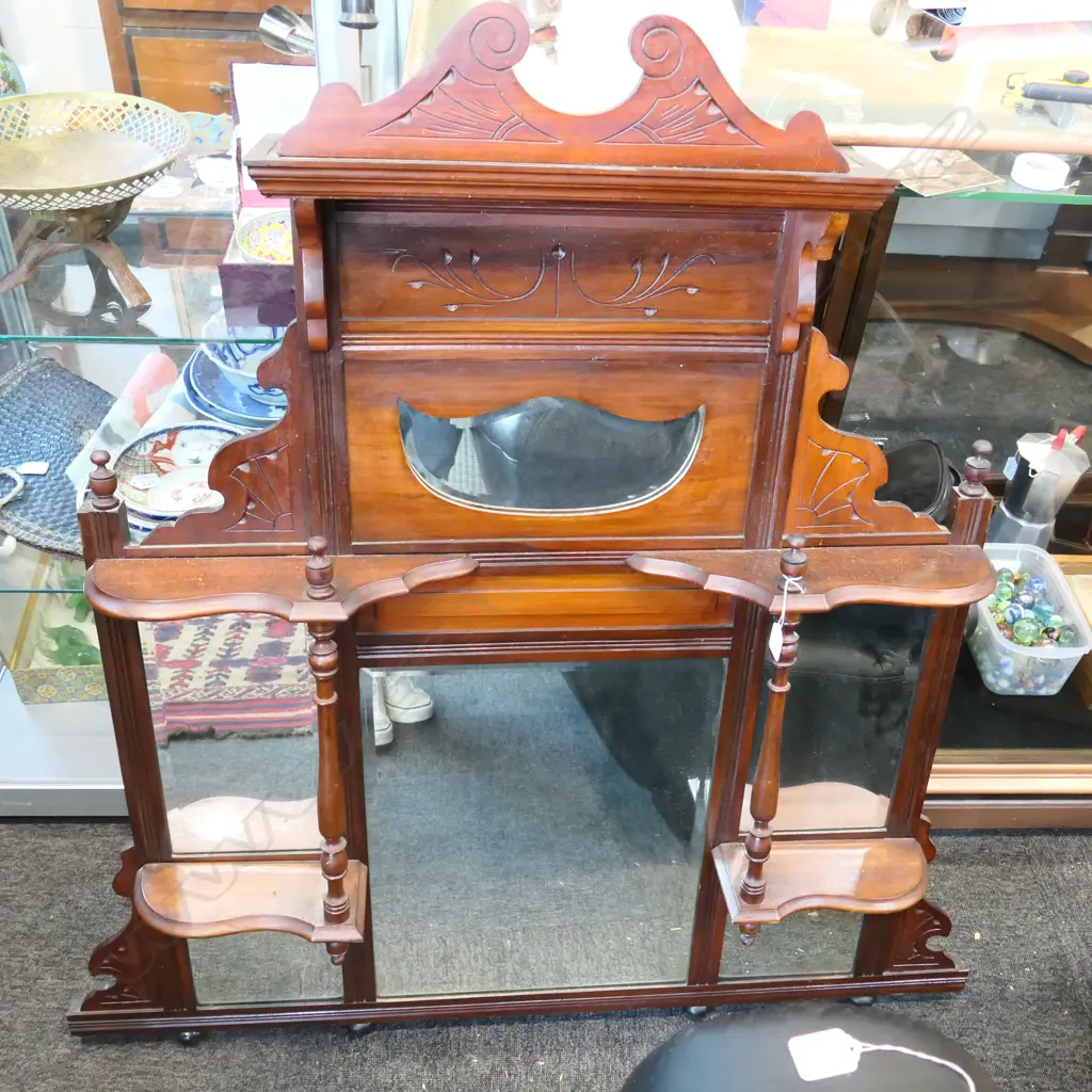 COLONIAL MIRRORED OVERMANTLE SPINDLE SUPPORTS Image 1++