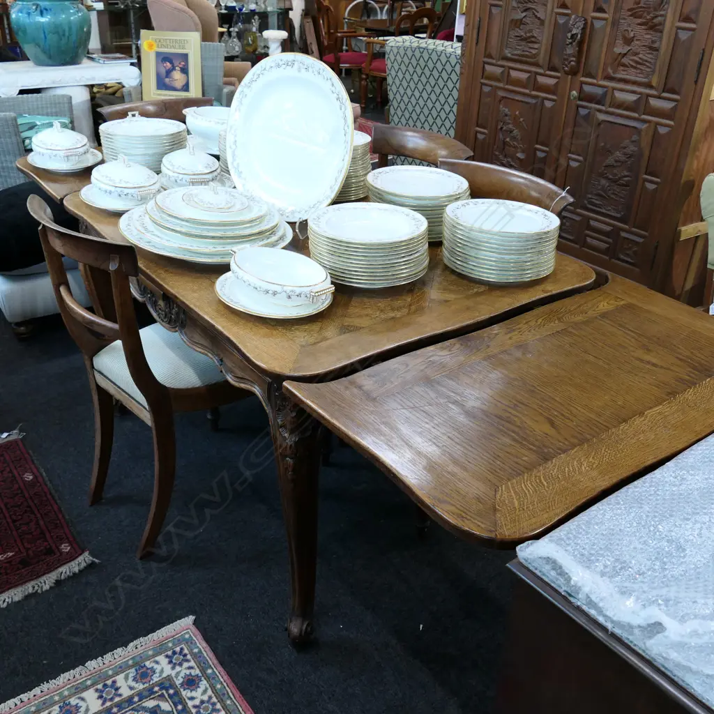 FRENCH COUNTRY PARQUET TOP EXTENDABLE DINING TABLE L. 1250MM H. 740MM  Image 1++