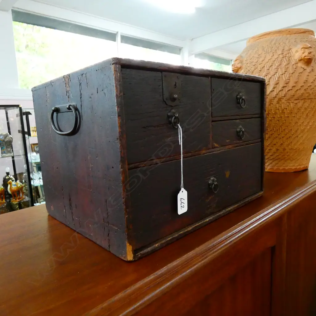 SMALL ORIENTAL 4 DRAWER CHEST H. 240MM W. 360MM Image 1++