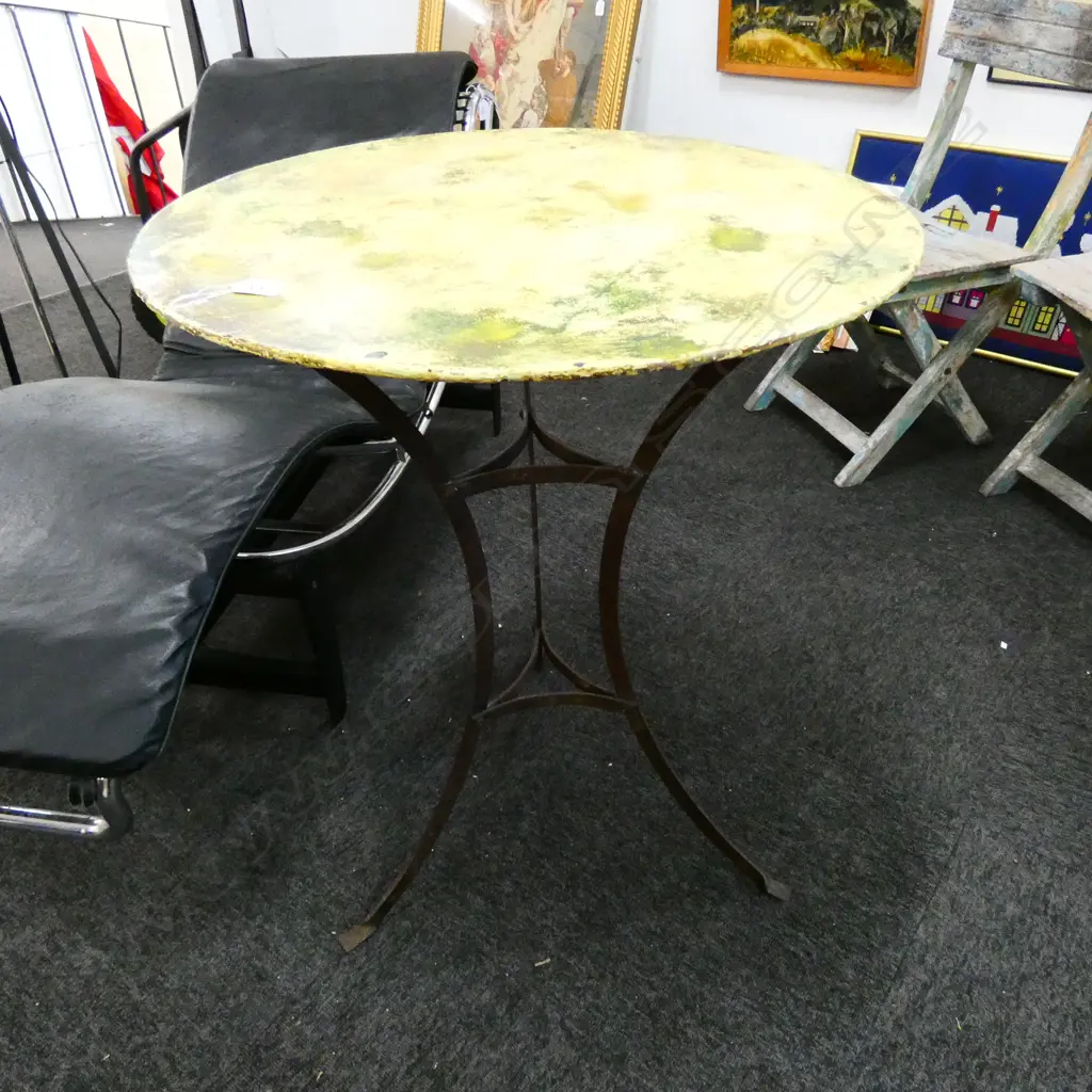METAL BASE CIRCULAR CAFE TABLE H. 745MM 600MM DIA Image 1++
