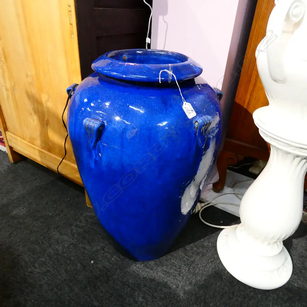 BLUE GLAZED GARDEN POT H 680 MM Image 1++