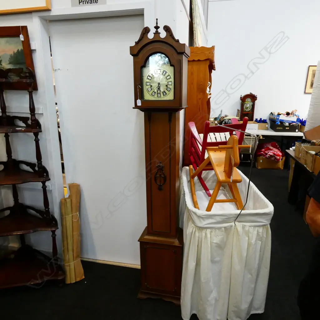 WALT LONG CASE CLOCK WORKING C 1950S H 1850 MM Image 1++