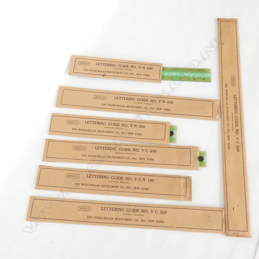 SET OF 7 WRICO LETTERING GUIDES Image 1++