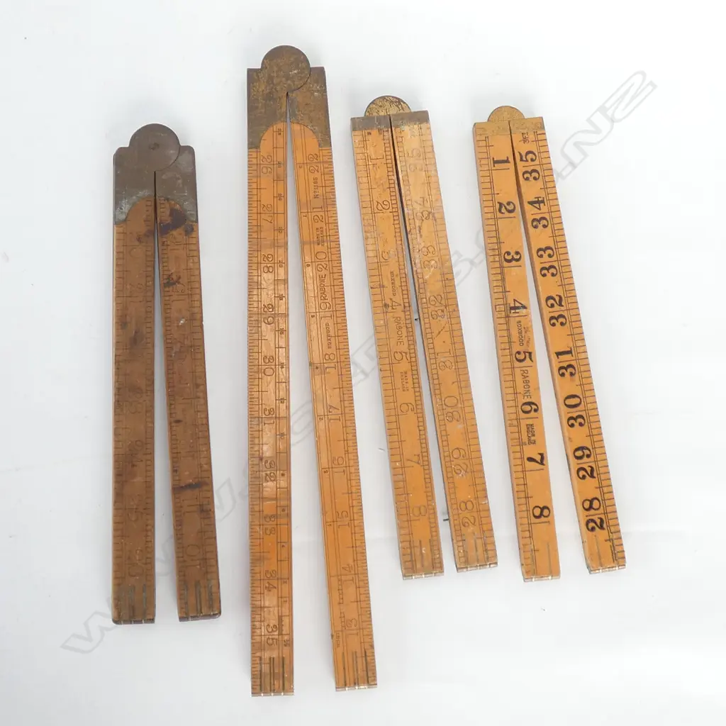 4 RABONE FOLDING RULERS  Image 1++