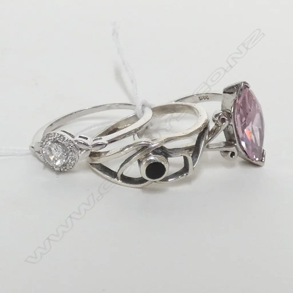 3 STG SILVER RINGS Image 1++