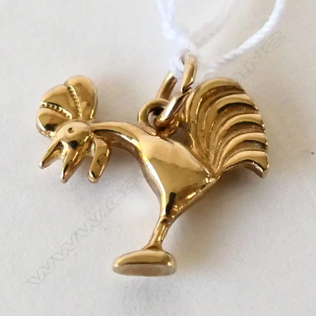 14K GOLD CHARM CHINESE COCKEREL 1.2GMS Image 1++