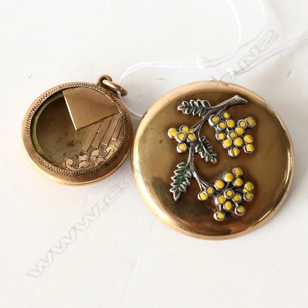 9CT GOLD PENDANT (AF) 2.95gm 7 GOLDPLATED BROOCH Image 1++