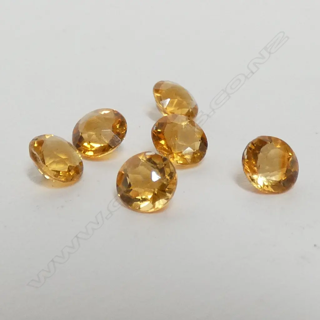 4.3 CT ROUND FACETED CITRINES (6) Image 1++