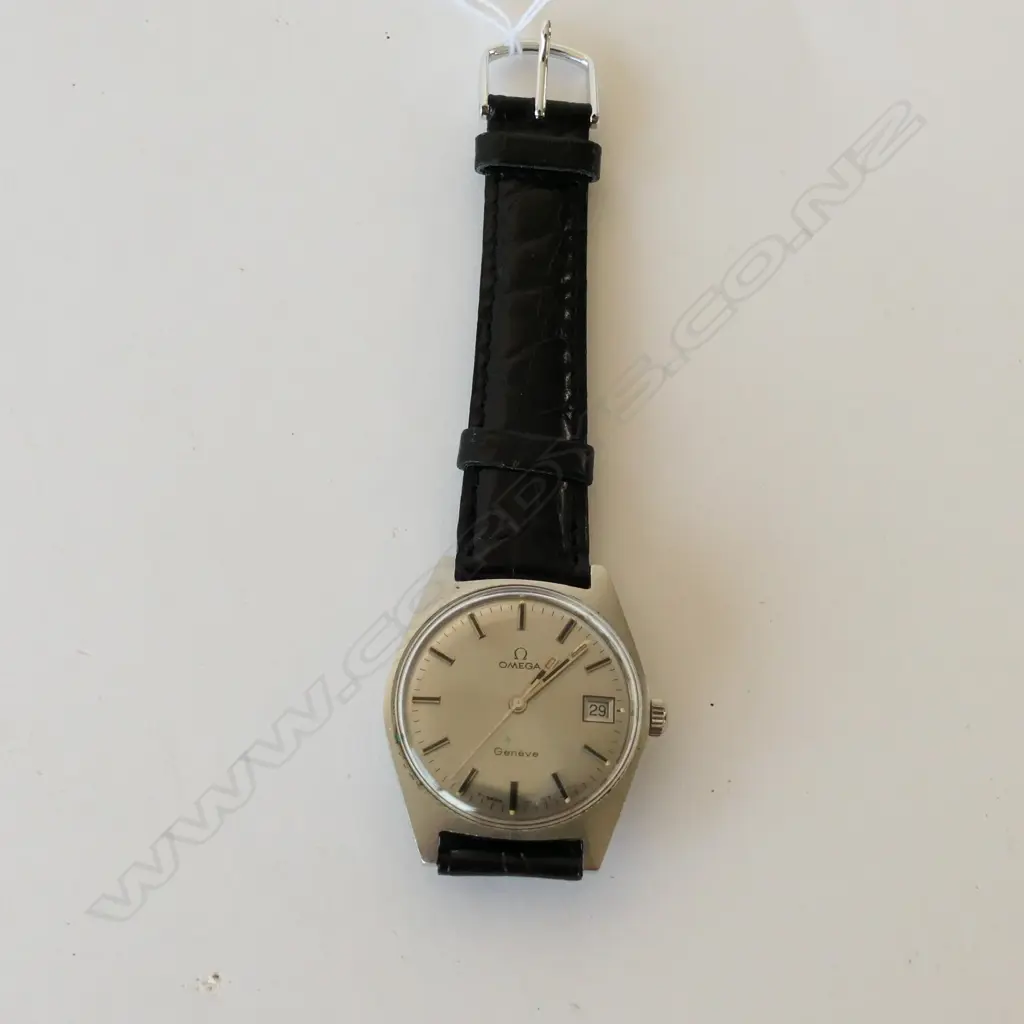 OMEGA GENTS WRISTWATCH, VINTAGE, SWEEP SECONDHAND, WINDUP, DATE, LOVELY CONDITION, NEW LEATHER STRAP Image 1++