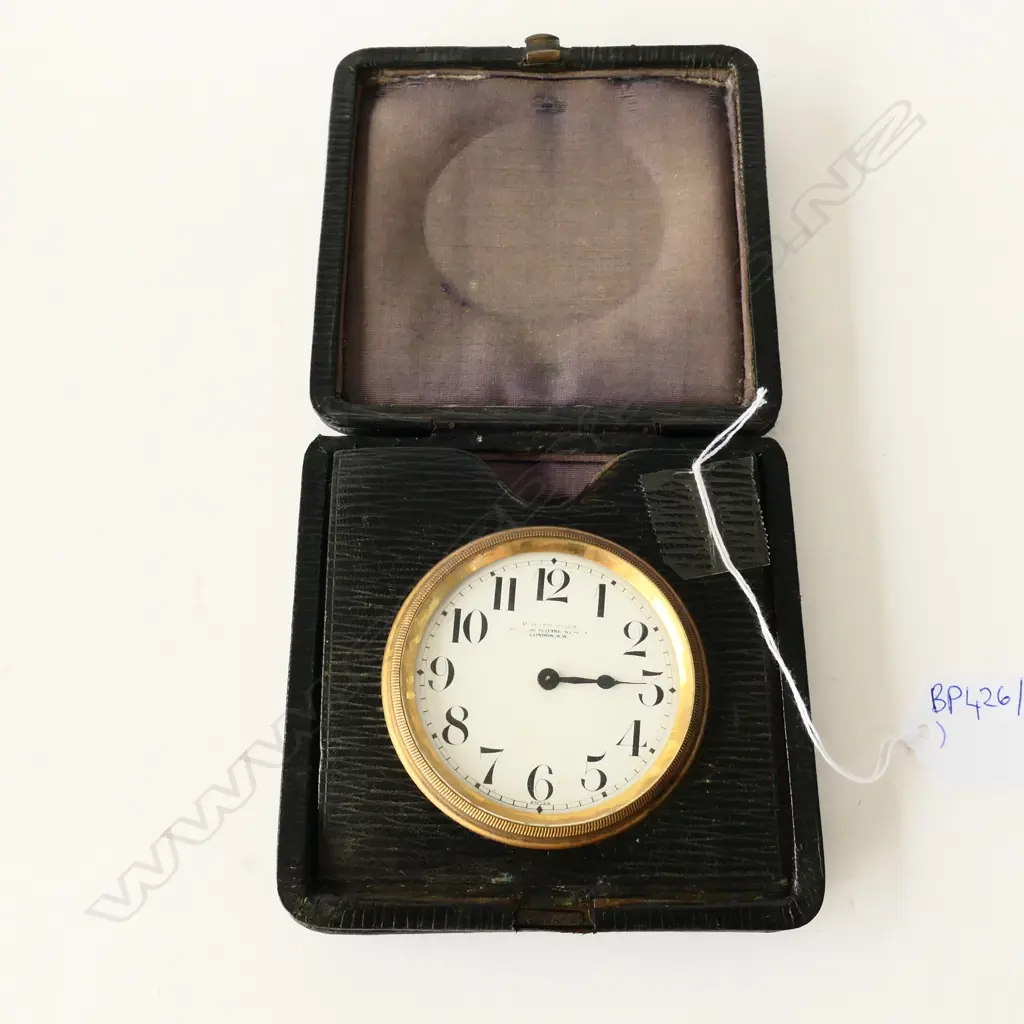 WALTER JONES LONDON SWISS TRAVELLING WATCH IN LEATHER CASE Image 1++