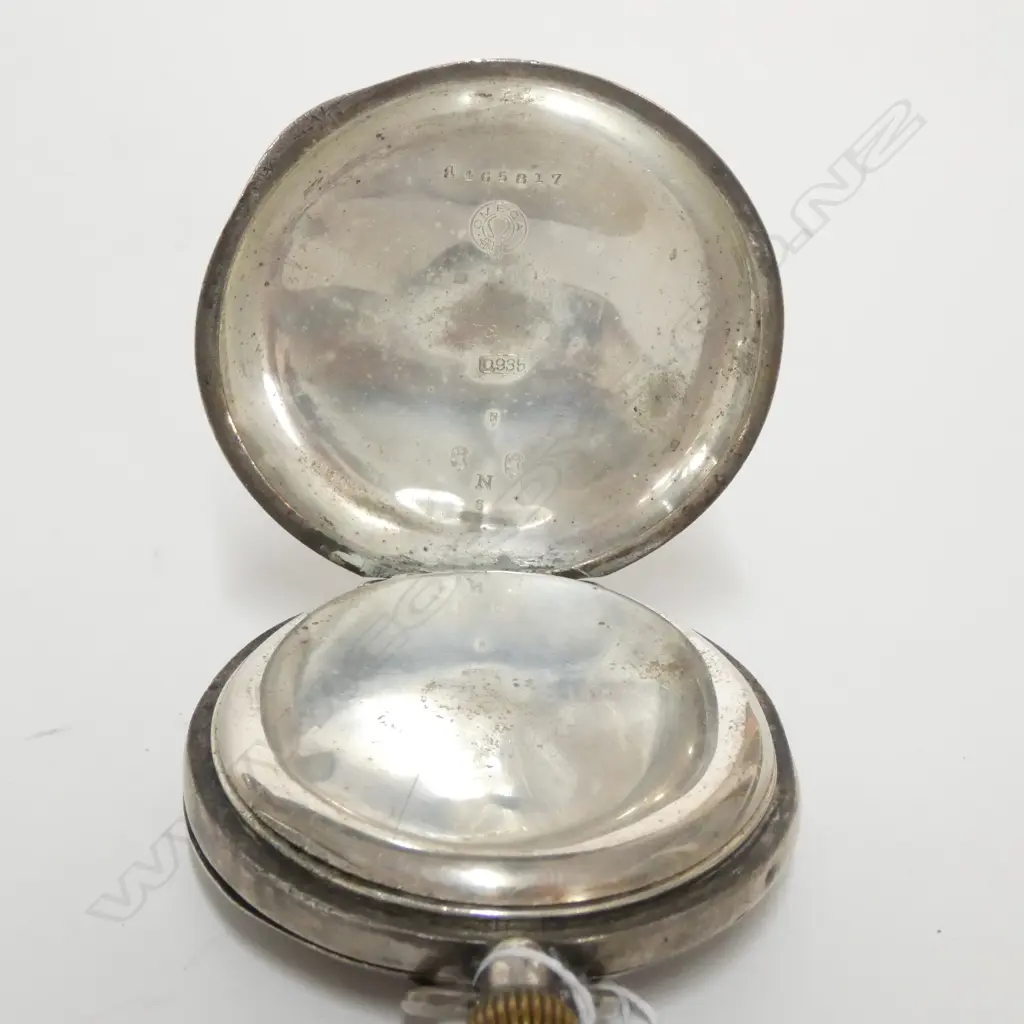STG SILVER FULL HUNTER POCKETWATCH OMEGA Image 1++