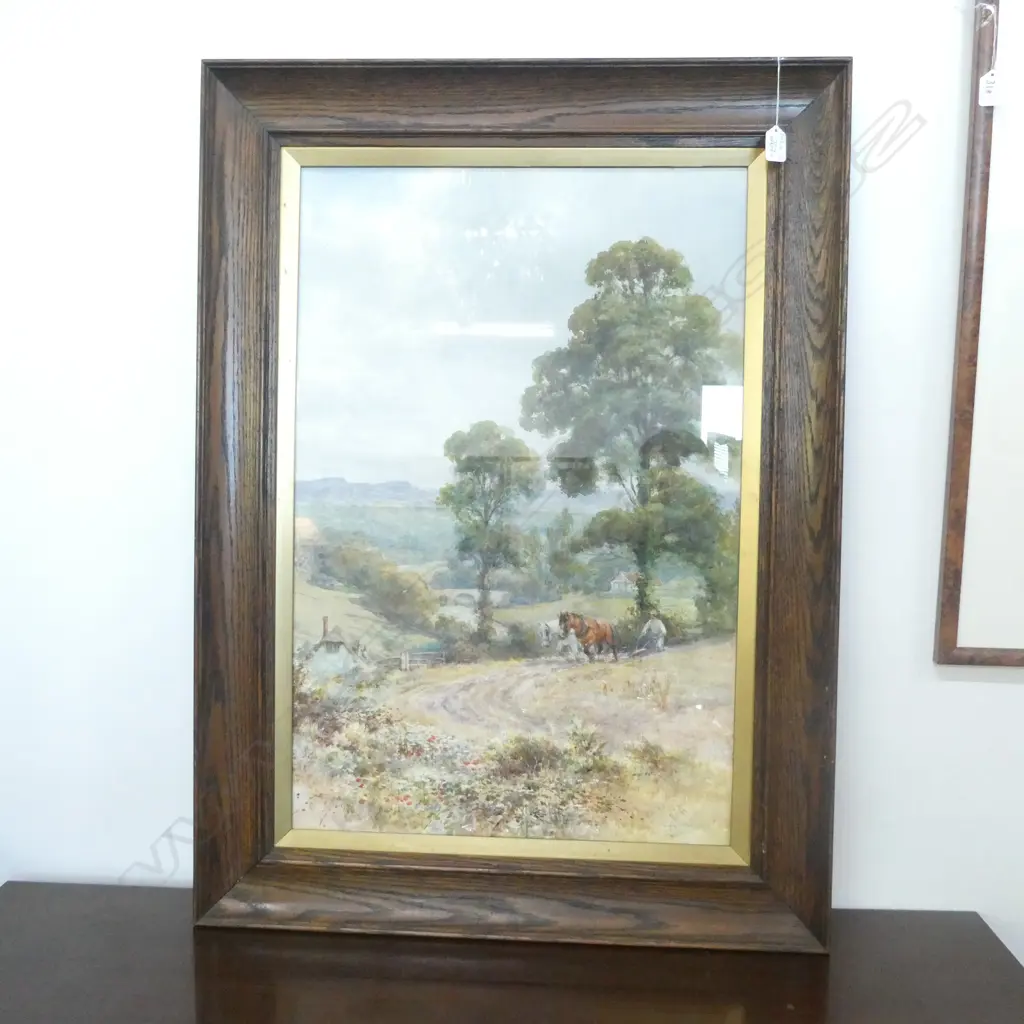 C.N.WORSLEY (1862-1923) LGE W/C 'ON A SURREY FARM'. SIGNED... Image 1++