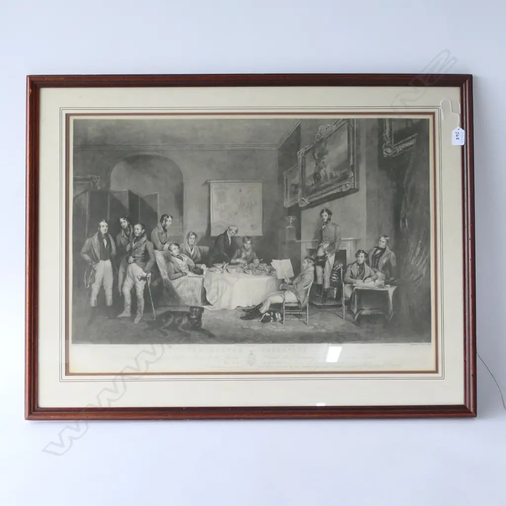 LARGE ANTIQUE ENGRAVING (PAINTED GRANT, ENGRAVED LEWIS) 'THE MELTON BREAKFAST'  Image 1++