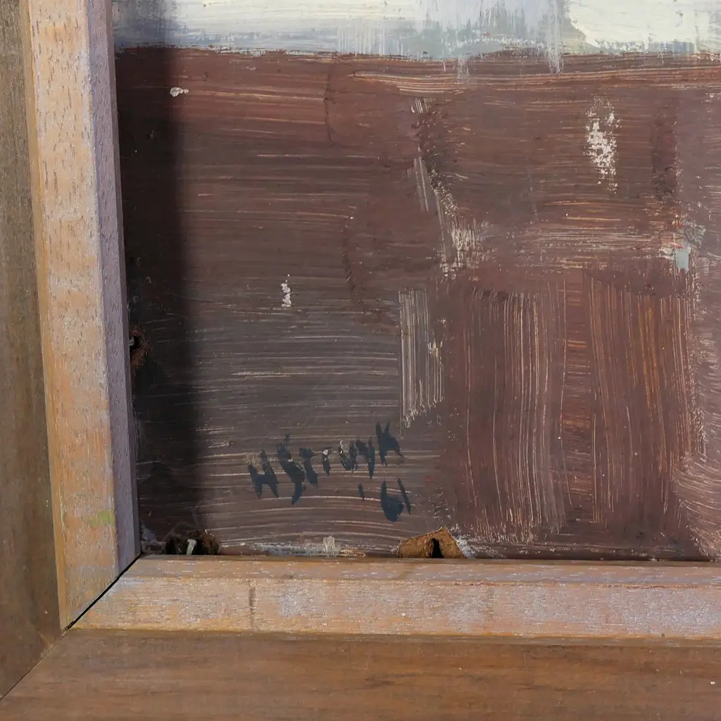 HUBERT STRUYK, OIL ON BD, UNTITLED ABSTRACT, SIGNED & DATED '61. 495 x 635mm Image 1++
