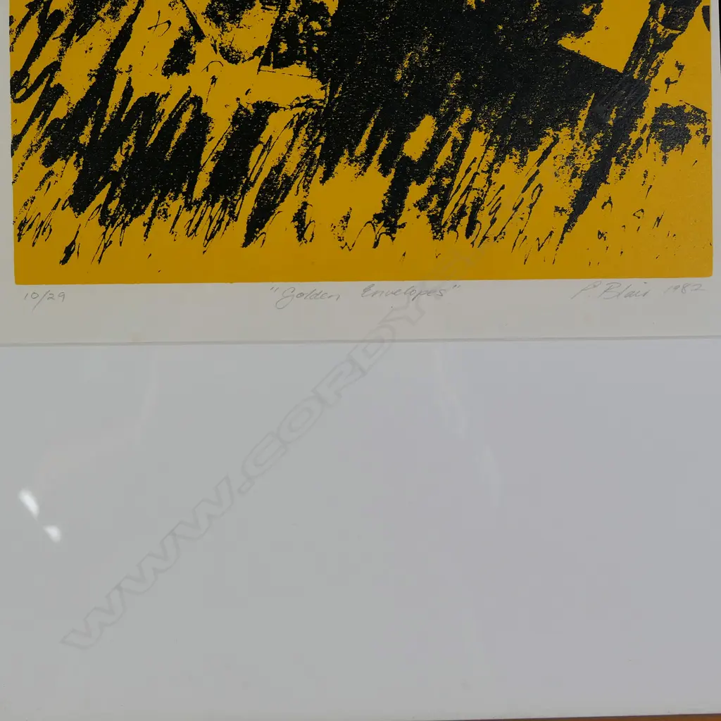 PHILIPA BLAIR, SCREENPRINT, 'GOLDEN ENVELOPES 10/29, SIGNED TITLED & DATED '82. 365 x 270mm Image 1++