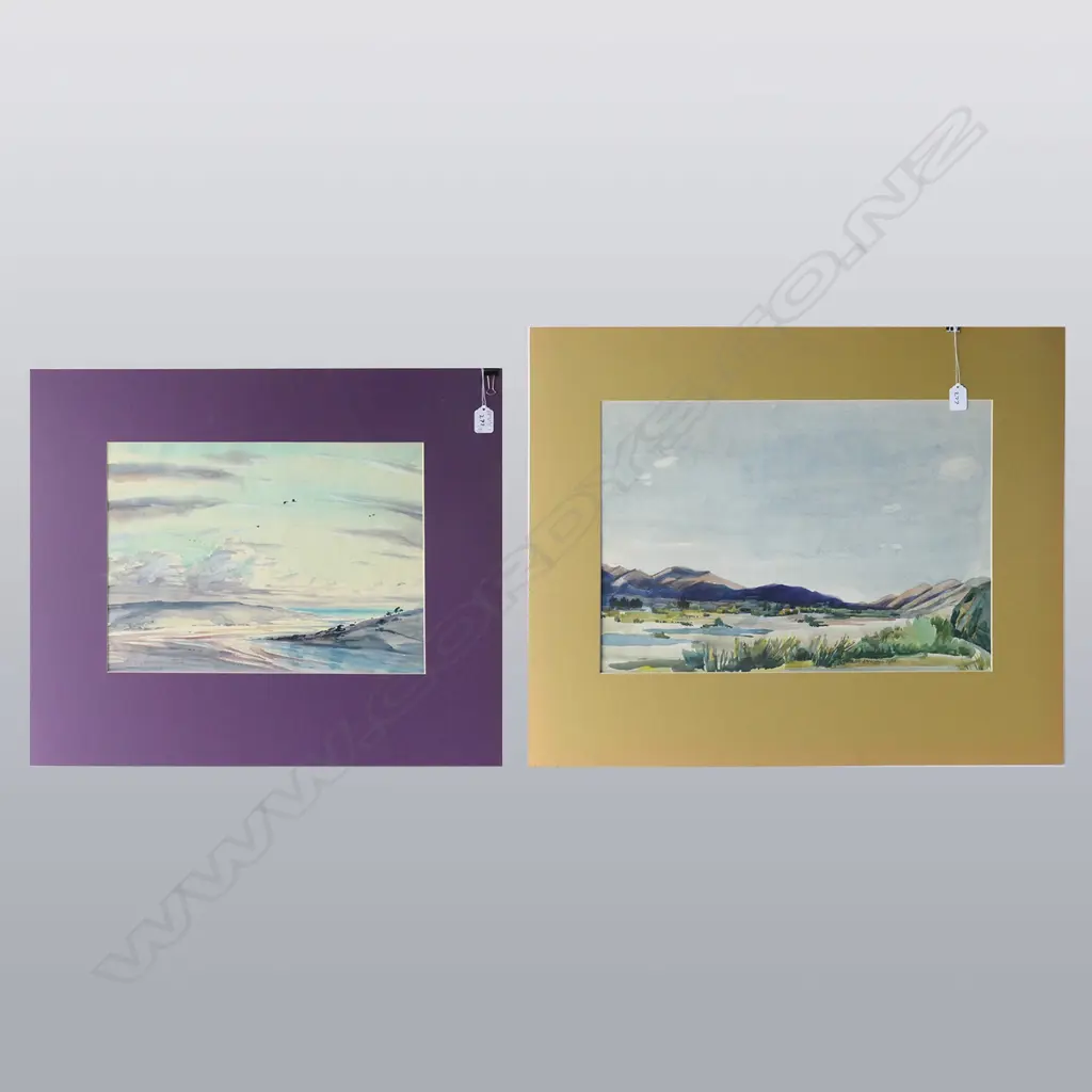 2 W/C LANDSCAPES; KEITH MONEY 1956 & HELEN SANDALL 1960 550 X 370MM IMAGE SIZE Image 1++