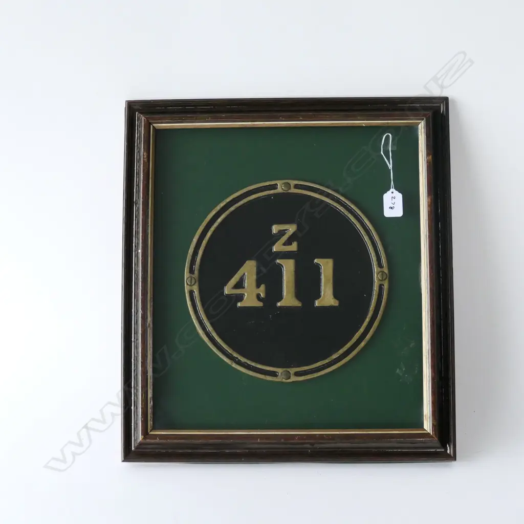 OLD RAILWAY (NZR?) ENGINE/CARRIAGE PLATE 'Z411' Image 1++
