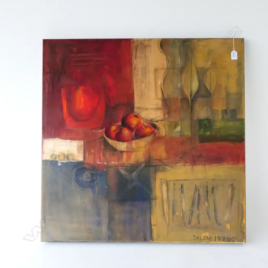 DELENE MEIRINGH ABSTRACT OIL ON CANVAS 800MM SQ Image 1++